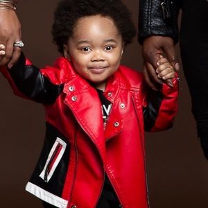 Fire Red Boys faux leather jacket